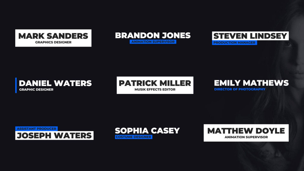 蓝色极简主义动态字幕条素材库精选AE模板