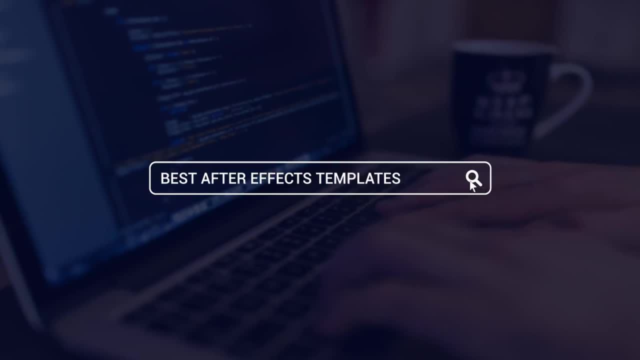 干净的线条勾勒网站网址搜索logo片头展示素材库精选AE模板