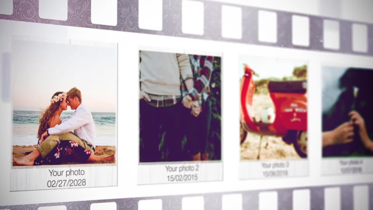 具有柔和光线泄漏的浪漫幻灯片素材库精选AE模板