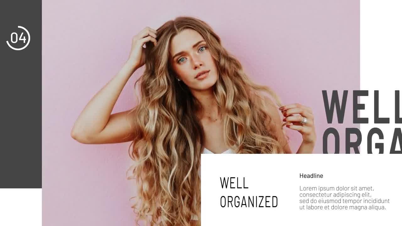 时尚漂亮的动画和流畅过渡效果幻灯片素材库精选pr模板