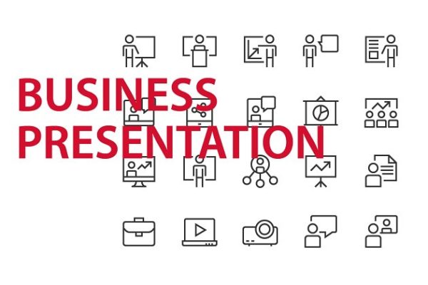20个企业演示 UI 图标 20 Business Presentation UI icons