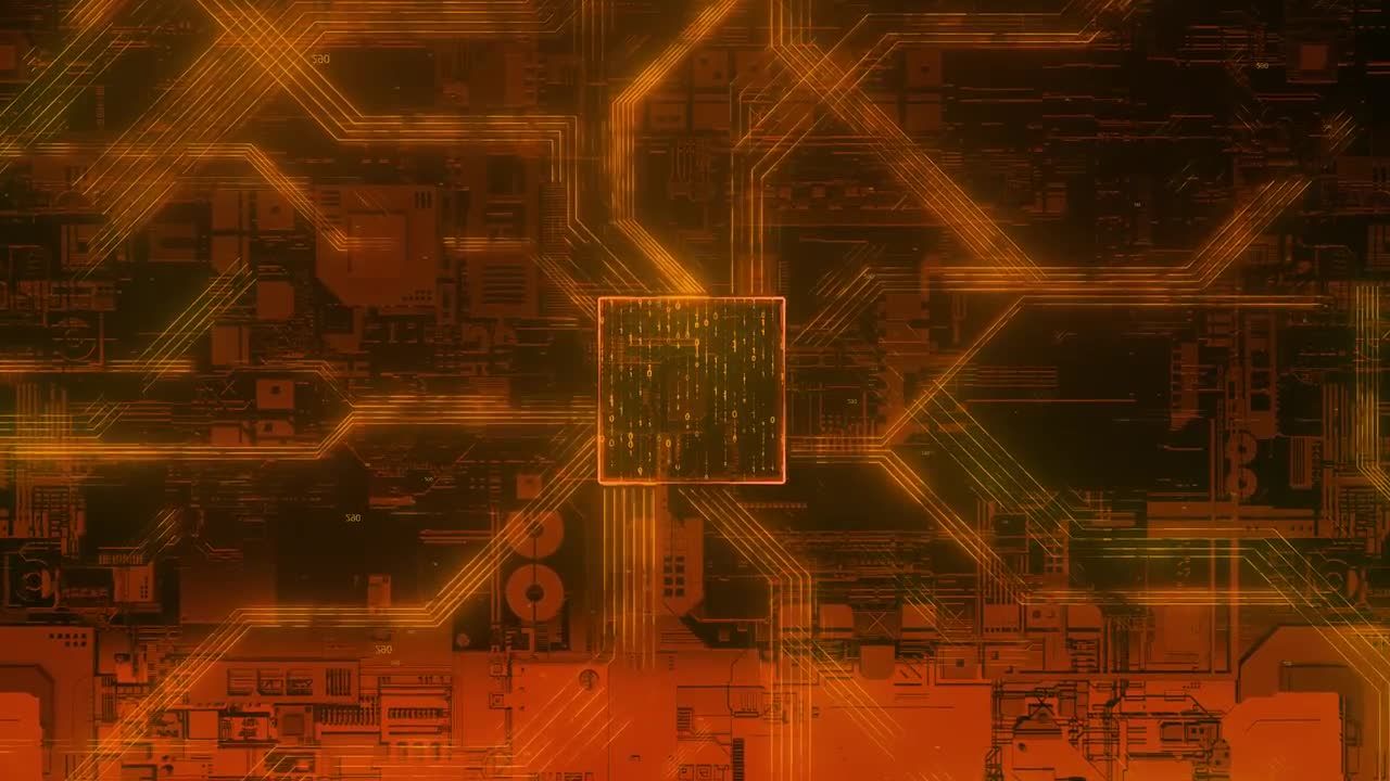 超现代时尚活力的动态电路板启动展示徽标素材库精选AE模板