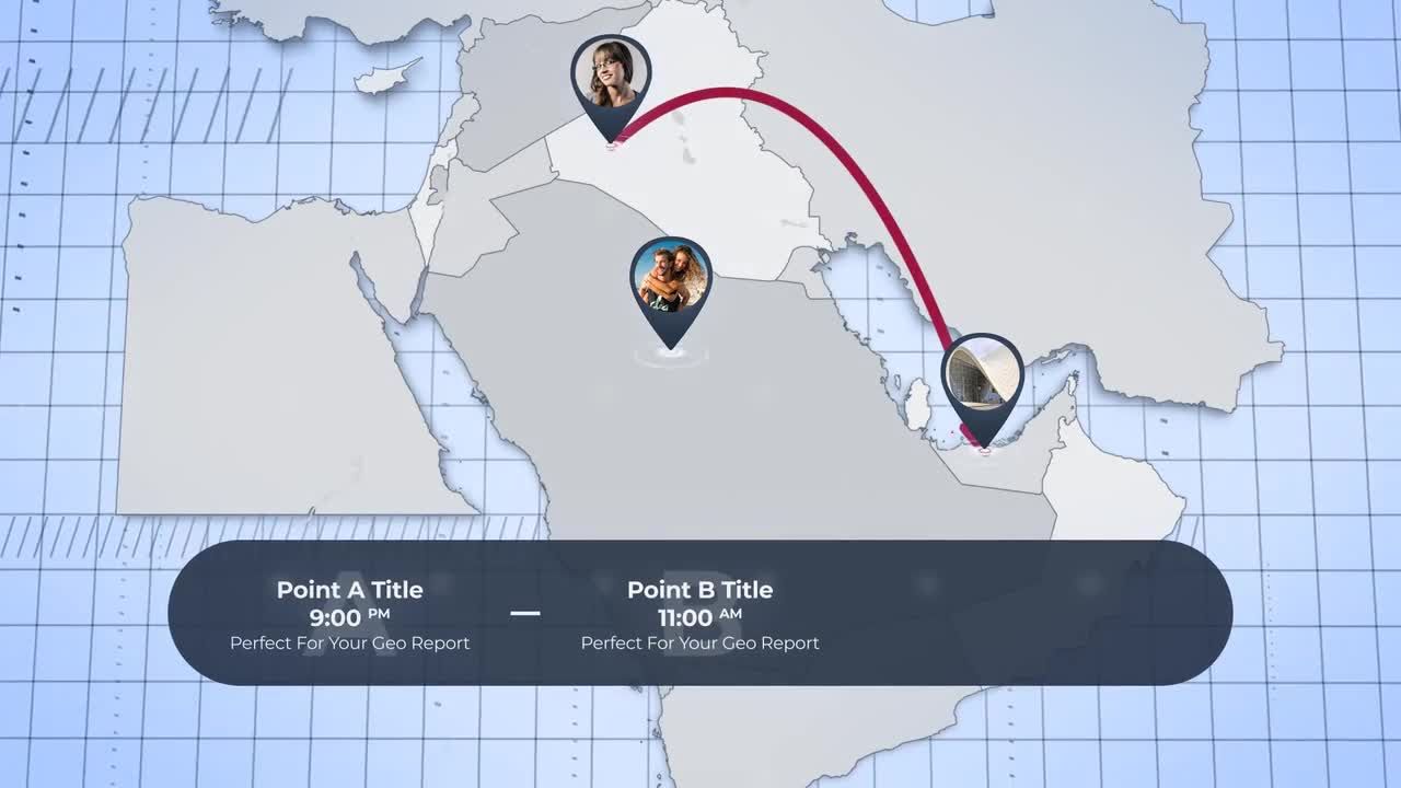 世界地图定点图文弹窗展示素材库精选AE模板