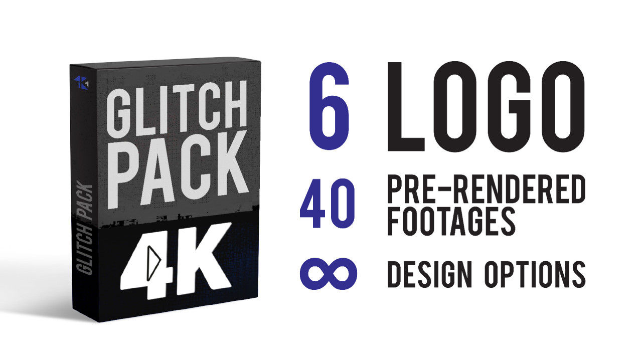 4K信号干扰logo特效素材库精选AE模板