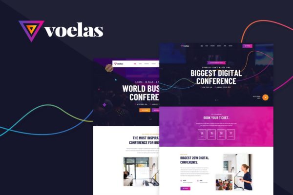 活动会议报名网站HTML模板素材库精选 Voelas – Event &amp; Conference HTML Template