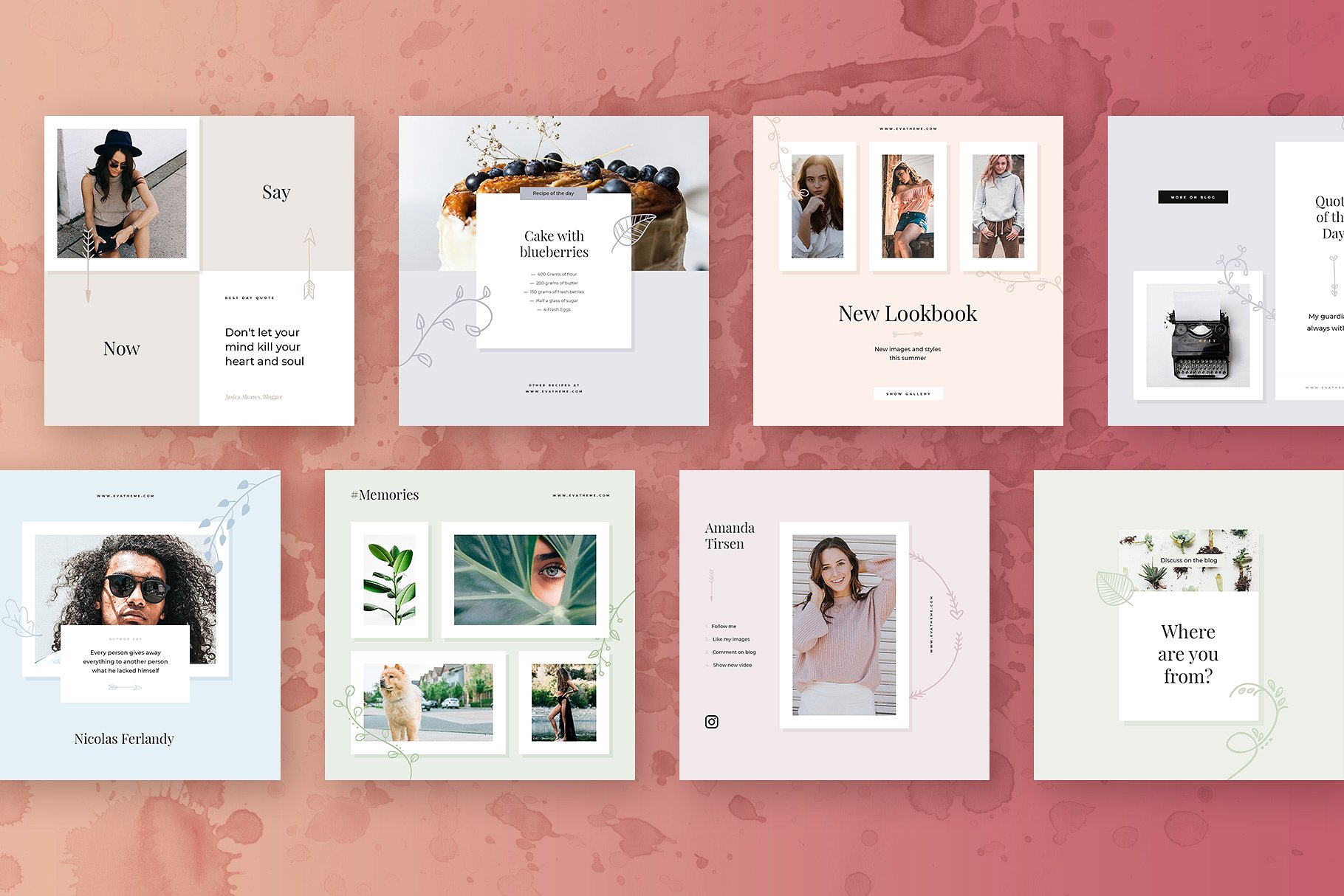 Instagram社交平台创意模板素材库精选合集v2 Elly Instagram Templates Vol.2插图(1)