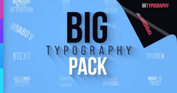 80款视频场景字幕标题特效素材库精选AE模板 Big Typography Pack