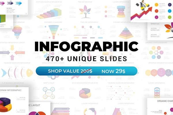 现代，干净多用途的PPT信息图表包