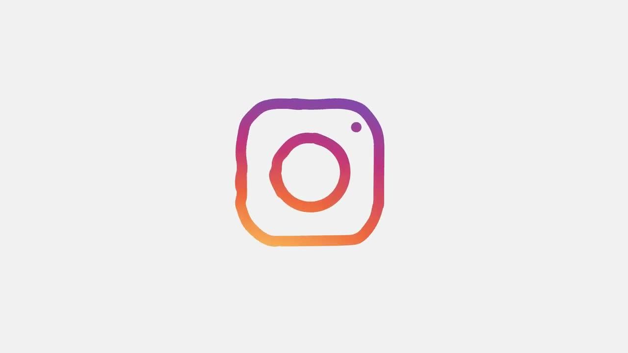 时尚手绘社交媒体图标素材库精选AE模板