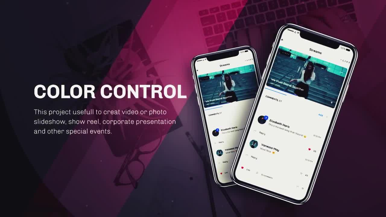 简洁的手机APP应用界面展示素材库精选pr模板