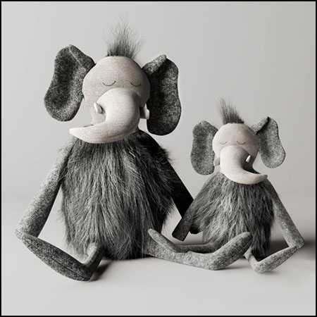 毛绒猛犸象玩偶素材之家精选3D模型