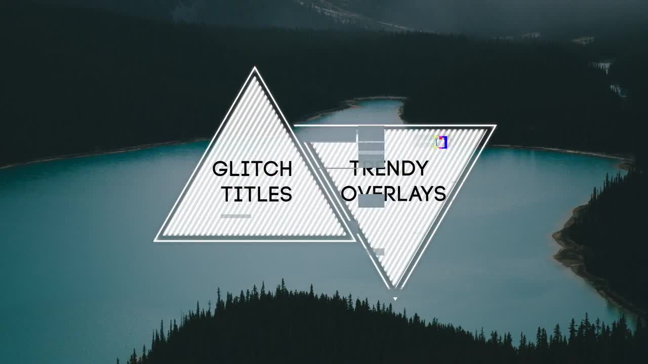 7种几何故障毛刺覆盖标题素材库精选AE模板