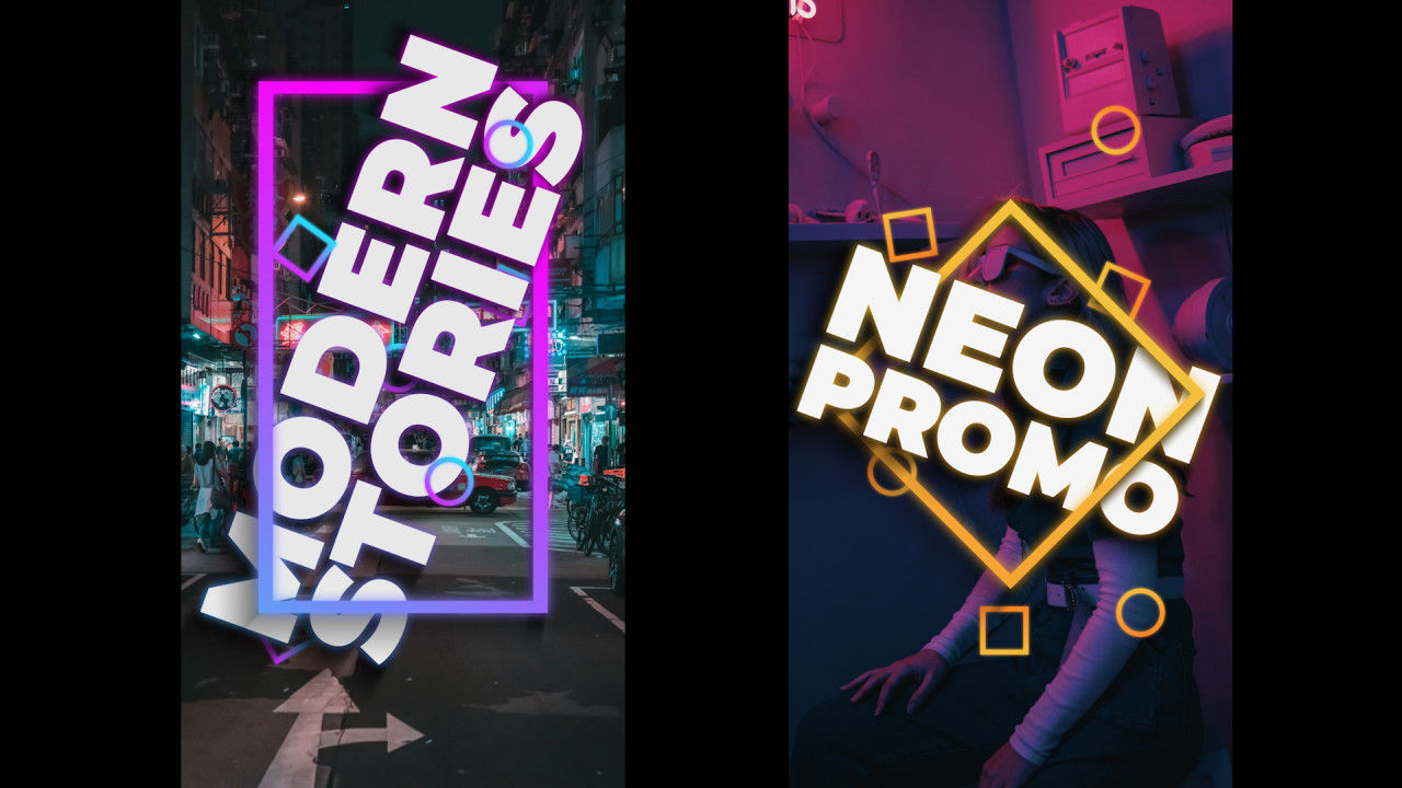 多功能的霓虹灯故事演示素材库精选AE模板