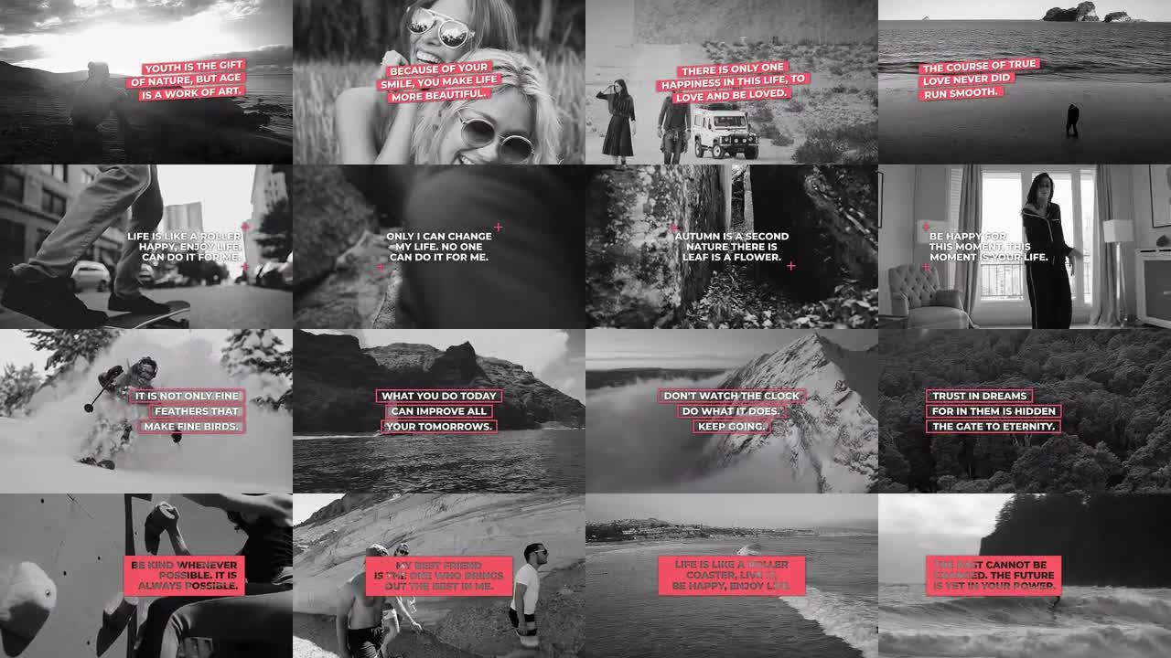 16款流畅的文本字幕视频展示素材库精选AE模板