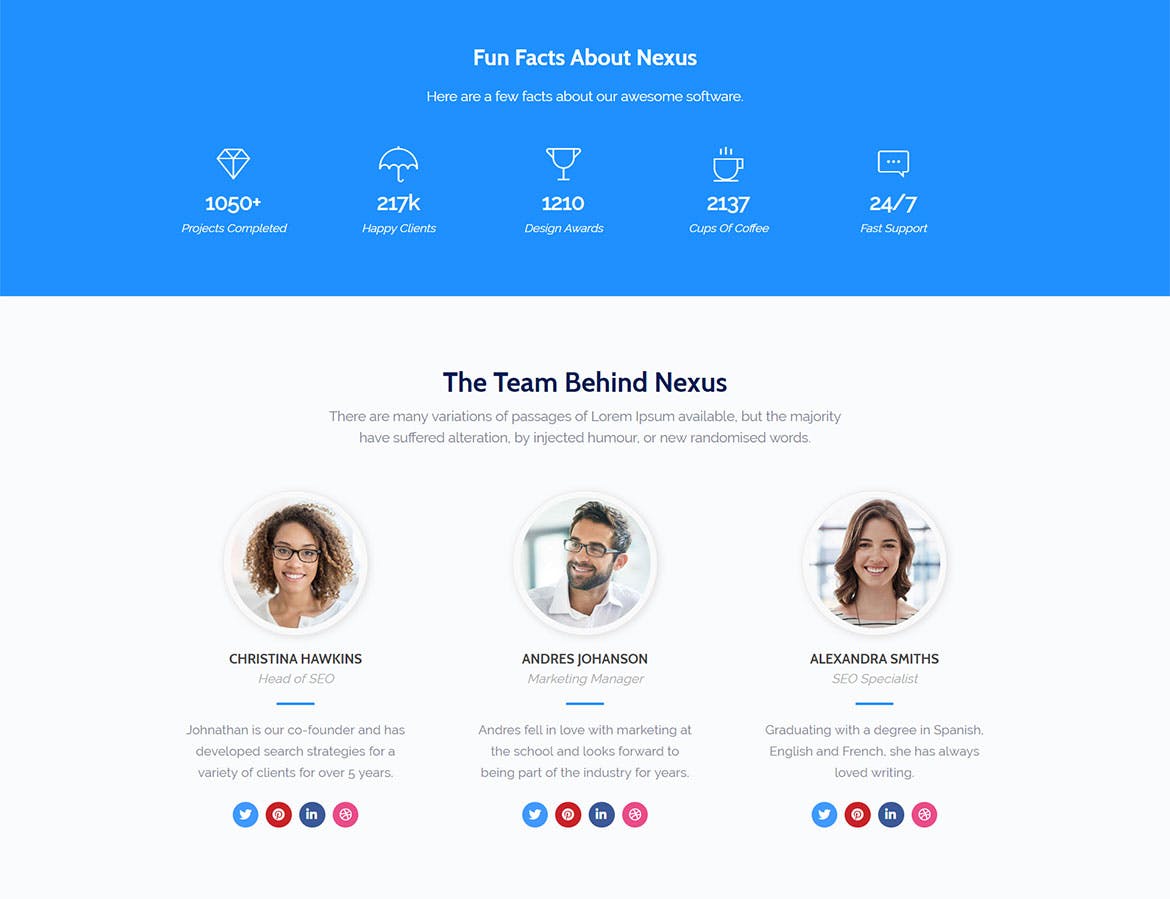 互联网技术服务/项目开发主题网站着陆页设计HTML模板素材库精选 Nexus – Premium SaaS Landing Page Template插图(3)