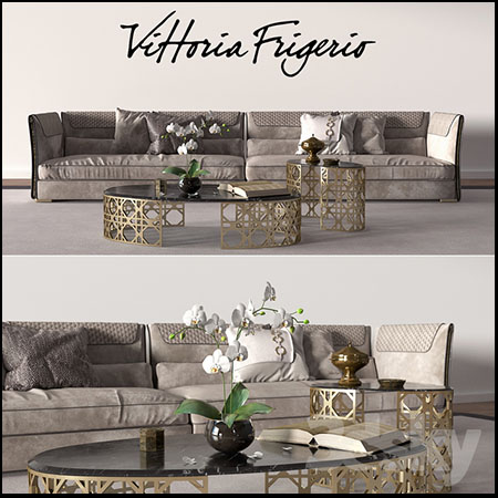 Vittoria Frigerio沙发和圆形茶几素材之家精选3D模型