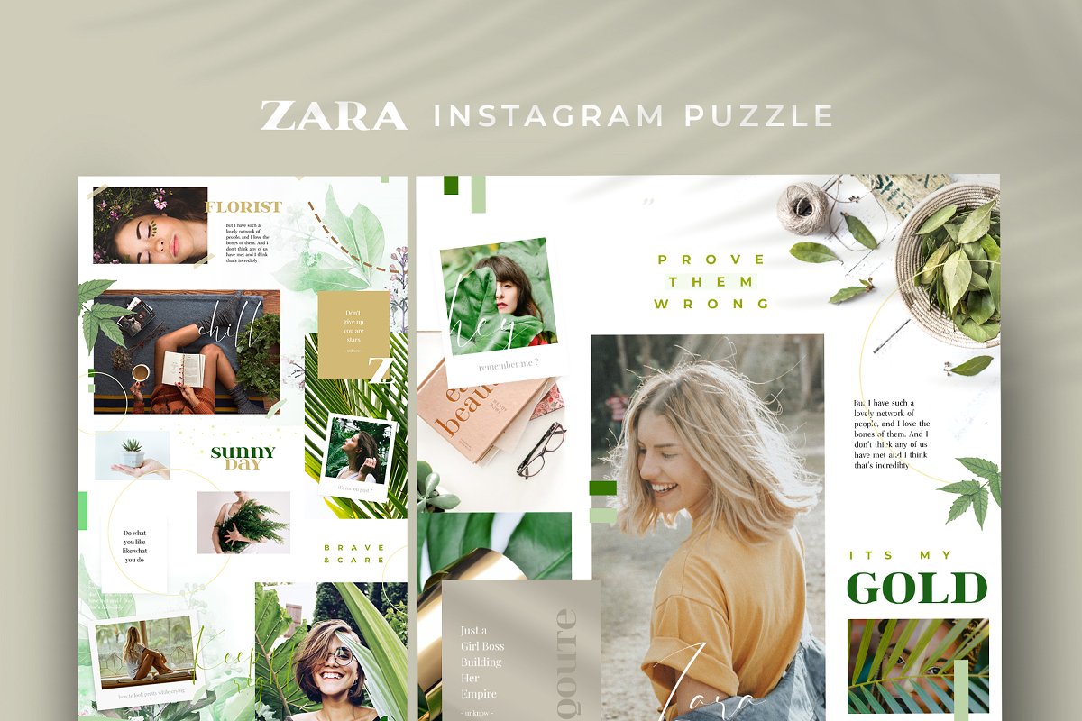 独特优雅的Instagram社交媒体拼图模板素材库精选 Zara – Instagram puzzle [psd]插图