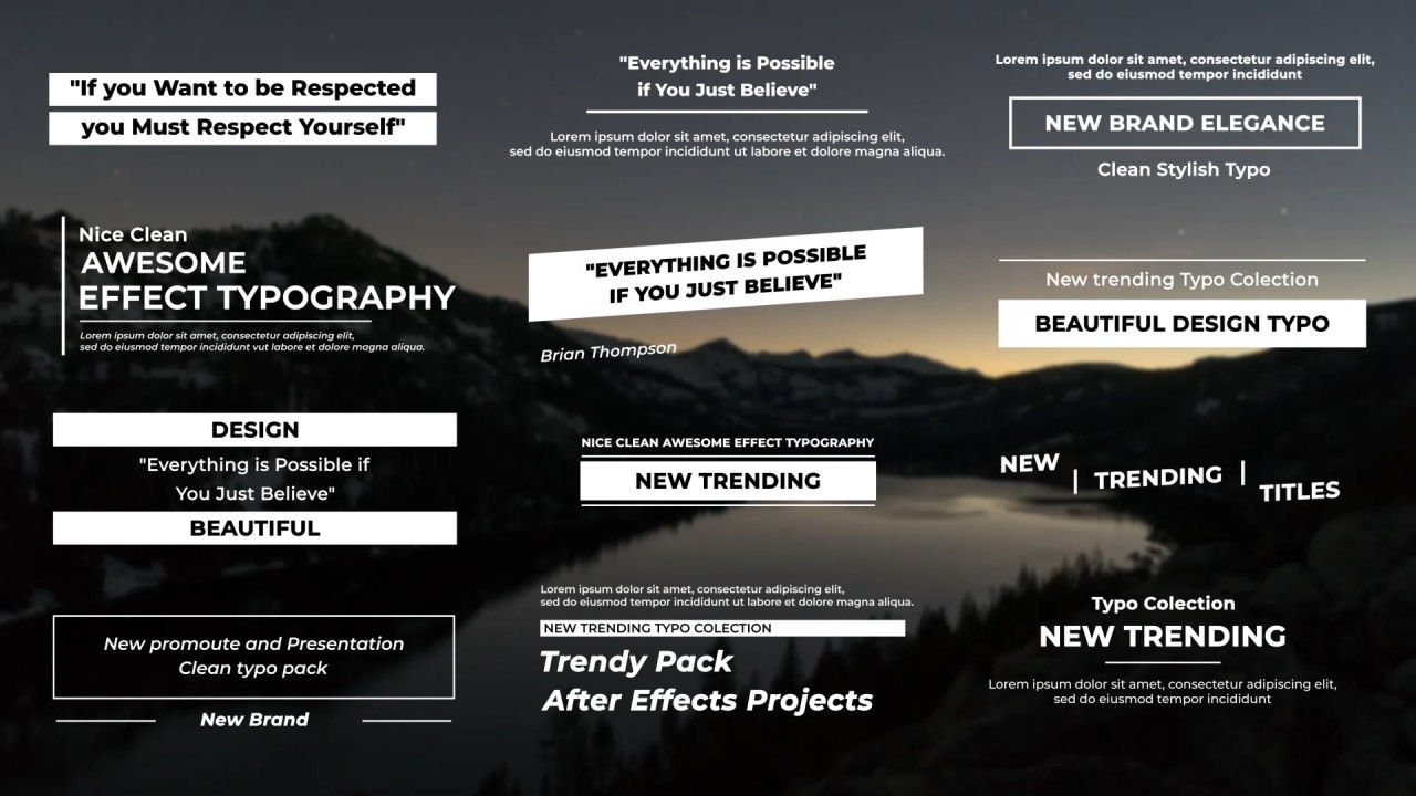 12个独特外观的全屏标题动画素材库精选AE模板