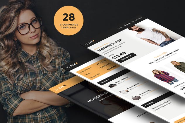 电商网站EDM订阅邮件设计UI模板 E-commerce Enewsletter UI Kit插图(2)