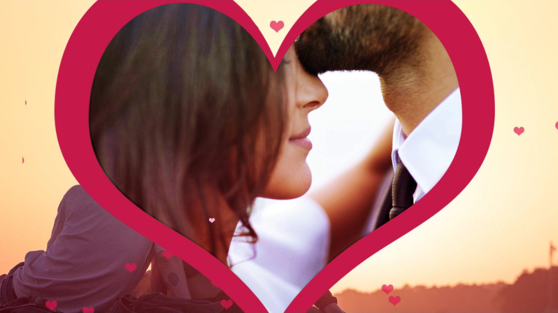 浪漫爱心婚礼幻灯片动画PR模板