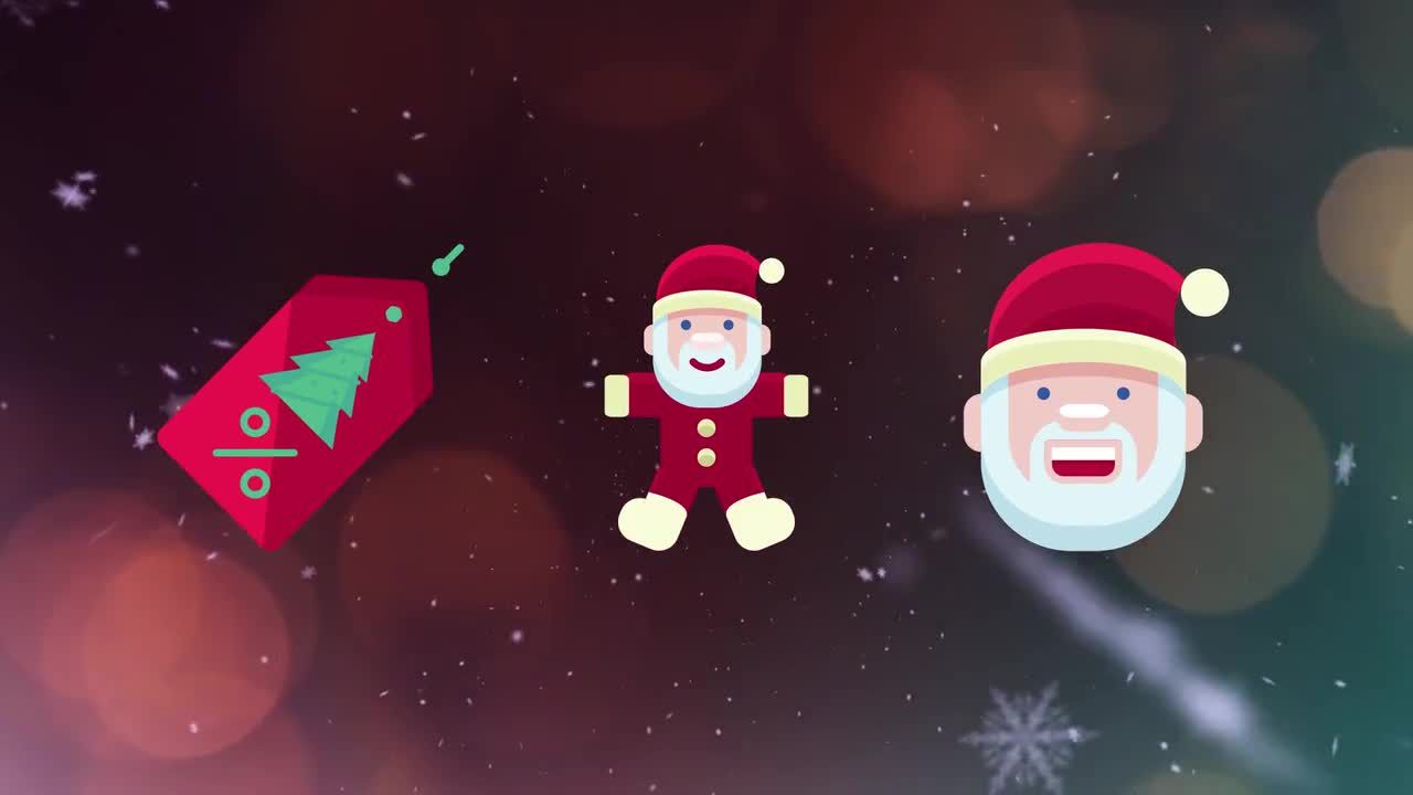 50个圣诞节图标素材库精选AE模板