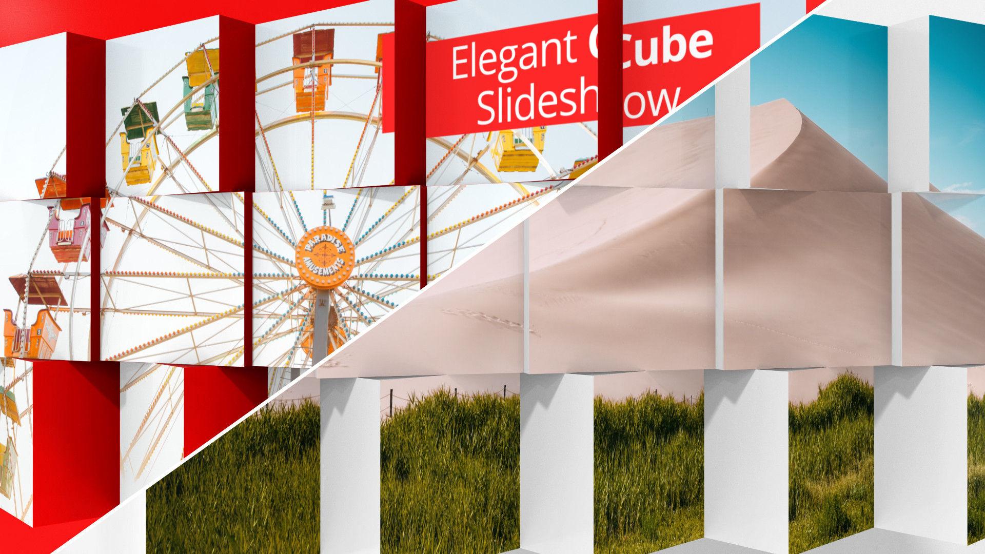 现代干净时尚的立方体幻灯片素材库精选AE模板