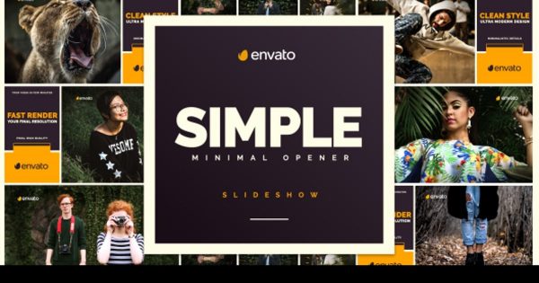 极简电子相册滑动效果素材库精选AE模板 Simple Opener