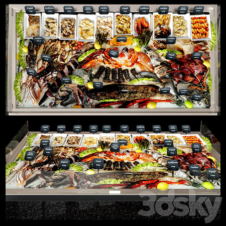 海鲜陈列柜素材之家精选3D模型