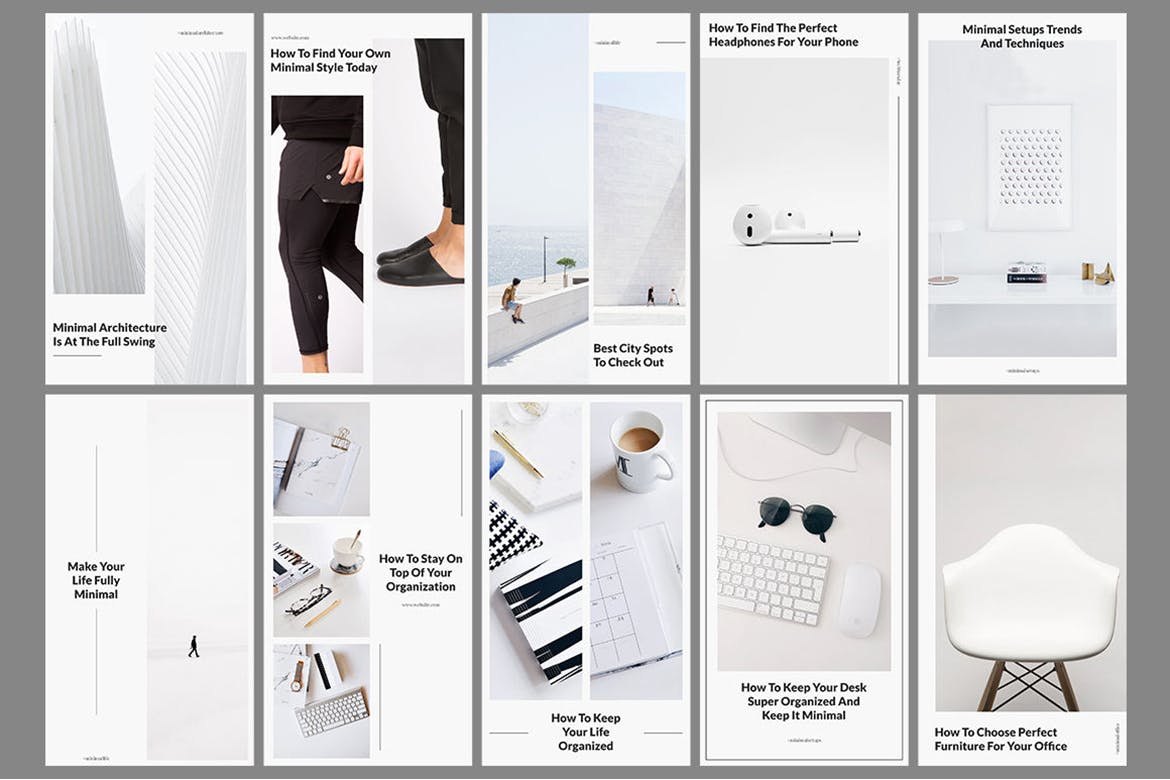 50款极简主义设计风格Instagram品牌故事设计模板素材库精选 Belgrade 50 Minimal Instagram Stories插图(5)