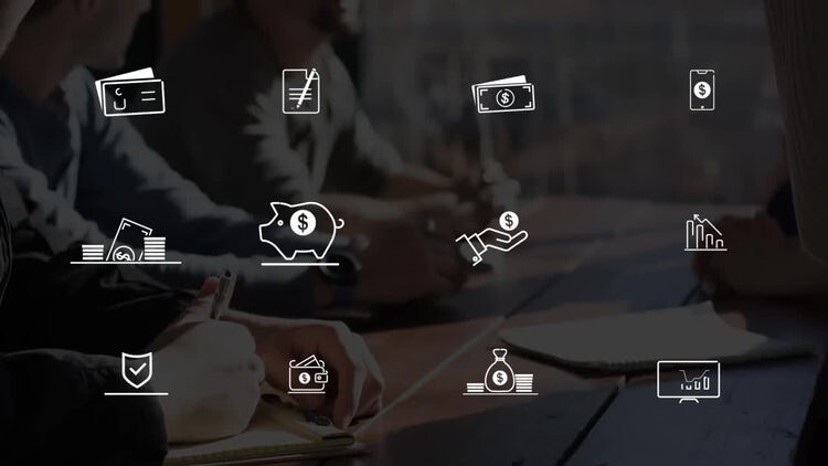 12个干净简单的业务图标包素材库精选AE模板