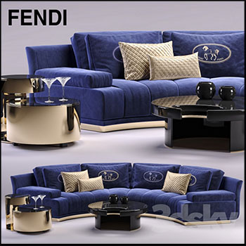 弧形半圆沙发和茶几素材之家精选3D模型