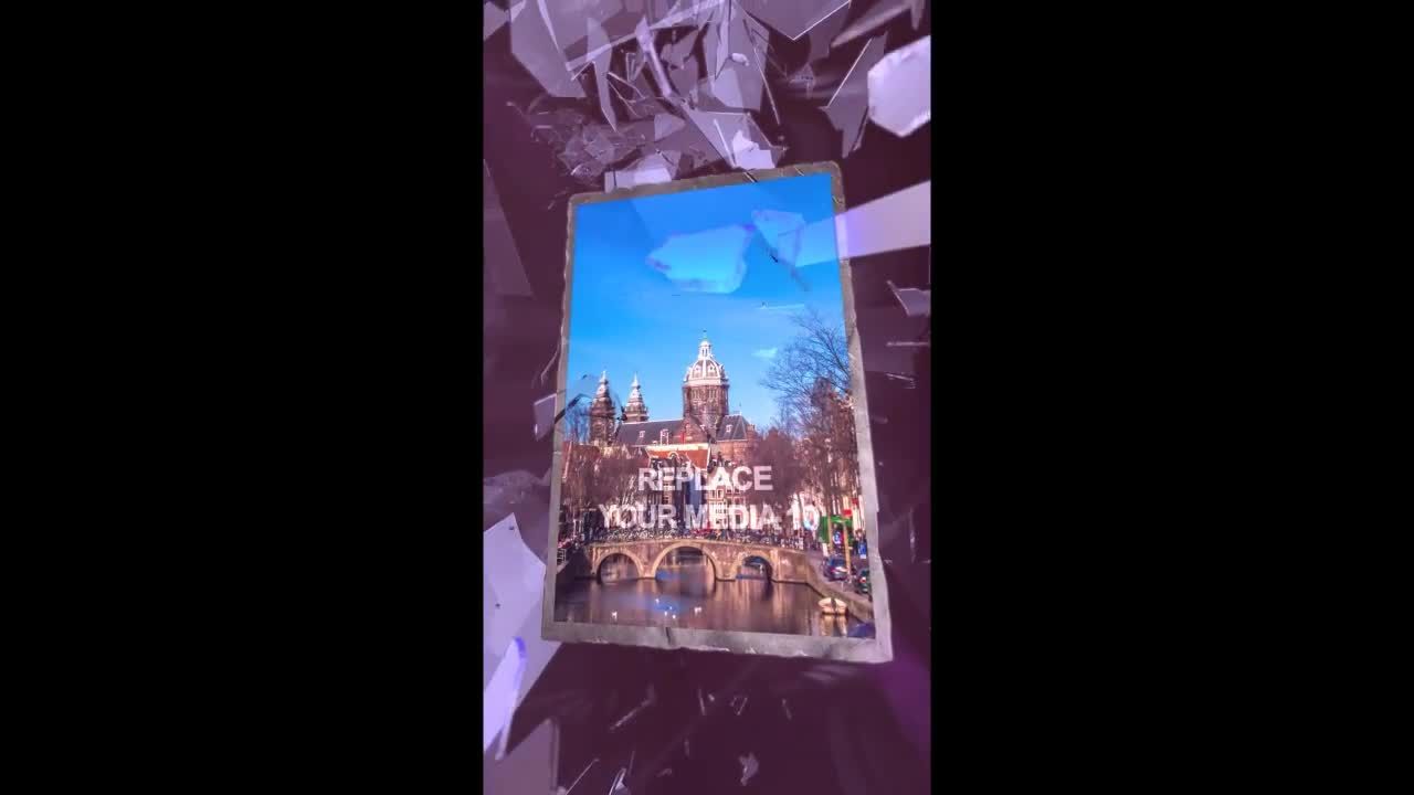 玻璃碎片时尚过渡素材库精选AE模板