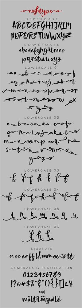 Nightype font插图8