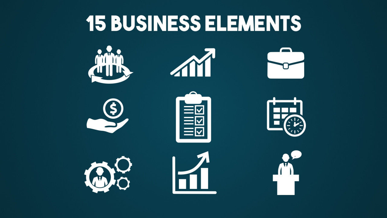 15个独特清晰创意的业务动画元素素材库精选AE模板