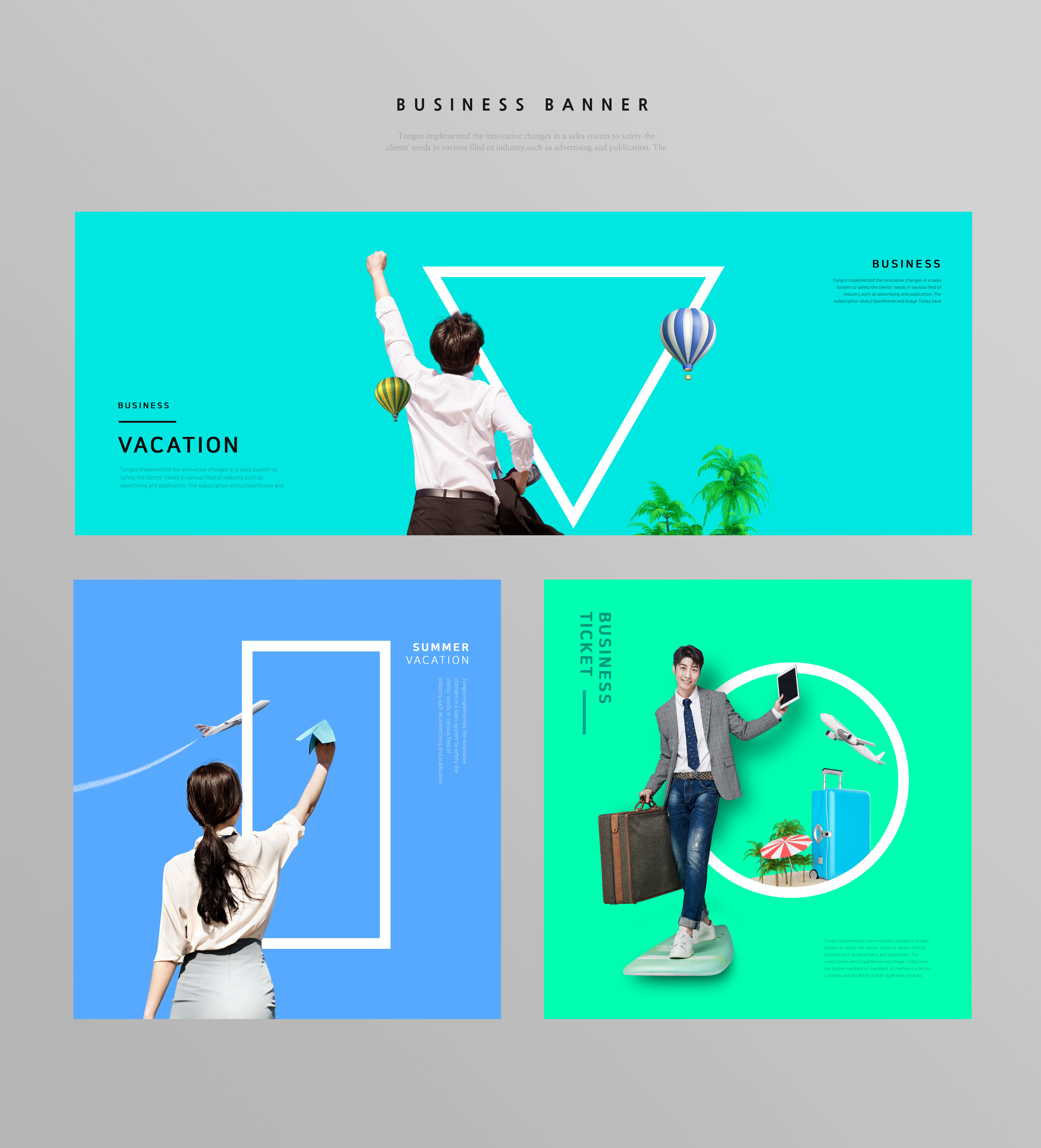 假期旅行旅行社网站Banner素材库精选广告模板插图