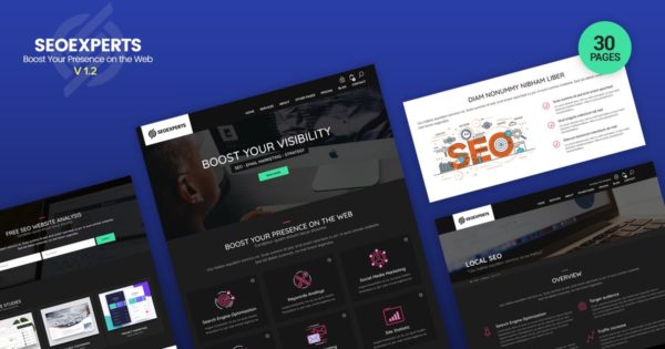 SEO优化/SEM推广互联网营销企业官网HTML模板素材库精选素材 SeoExpert – SEO, SEM, Social Media Marketing