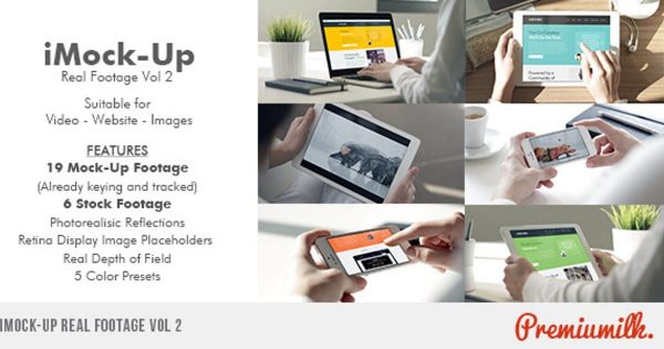 智能设备视频样机素材库精选AE模板v2 iMock-Up Real Footage Vol 2