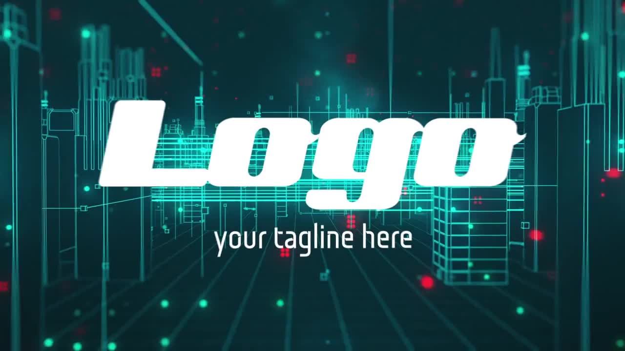 数字城市徽标显示素材库精选AE模板