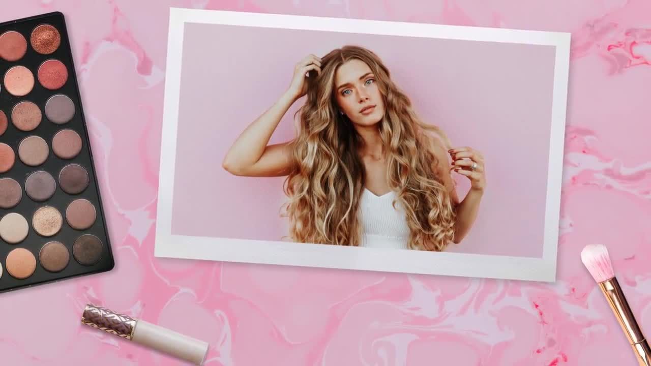 10个美容化妆时尚风格照片和视频占位符幻灯片Pr模板