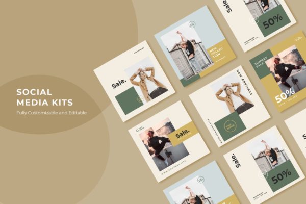 时尚品牌促销活动新媒体社交素材库精选广告模板 ADL Social Media Kit.20