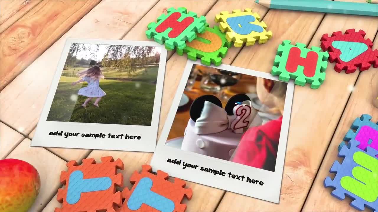 明亮而美丽的儿童相册素材库精选AE模板