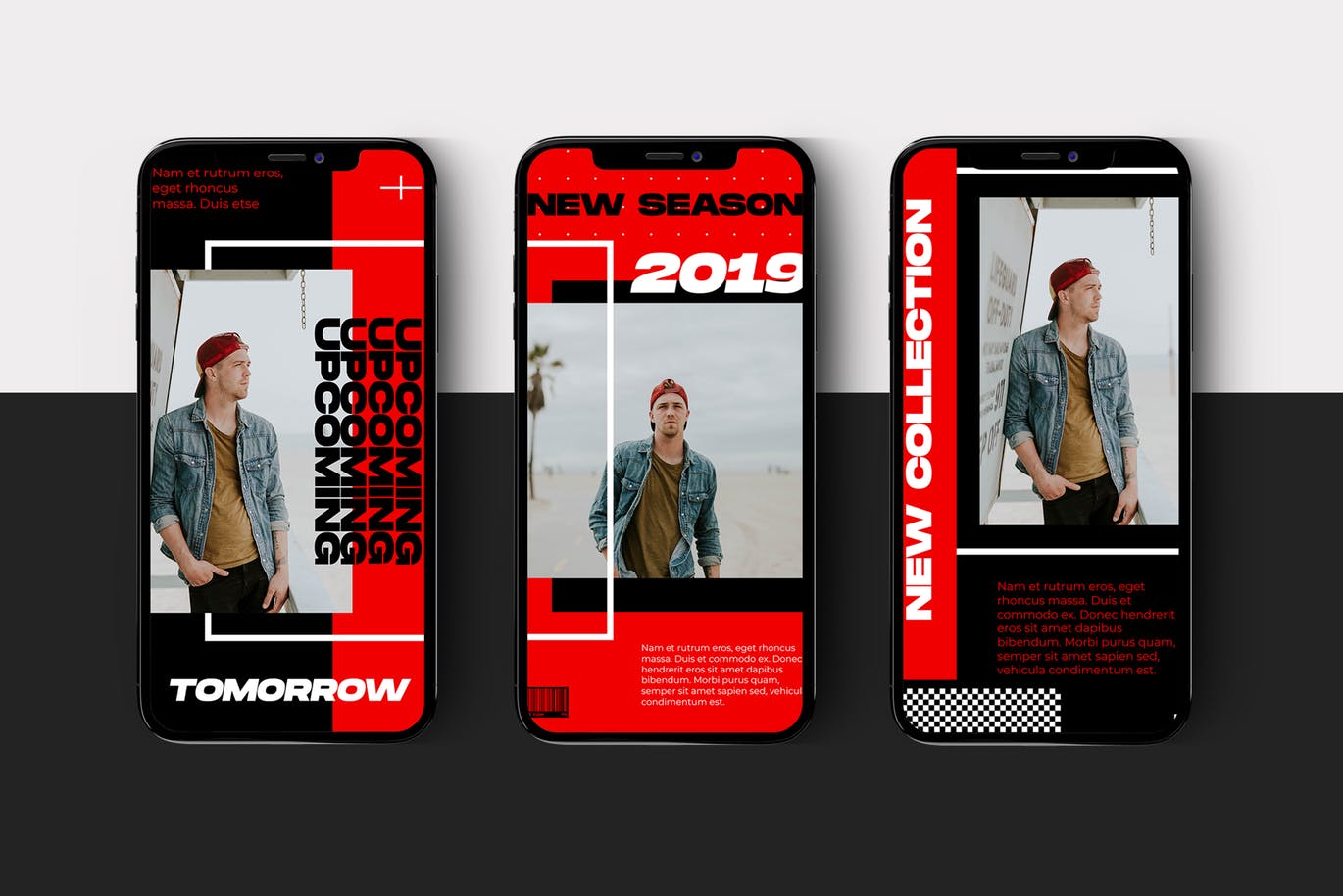 红黑配色风格Instagram社交品牌故事设计素材包 Instagram Story Template插图(2)