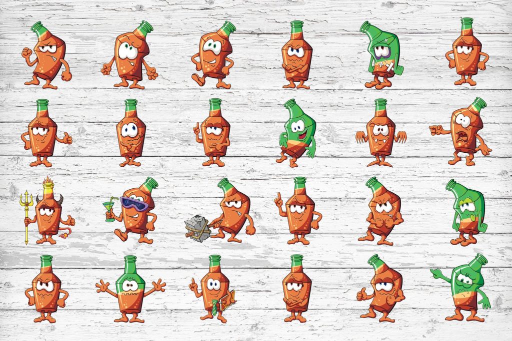 一套可爱的酒瓶卡通表情包下载[eps,png]插图(2)