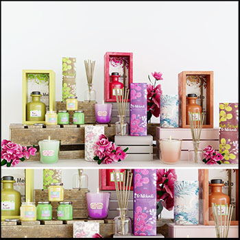 香水芳香剂蜡烛台等素材之家精选3D模型