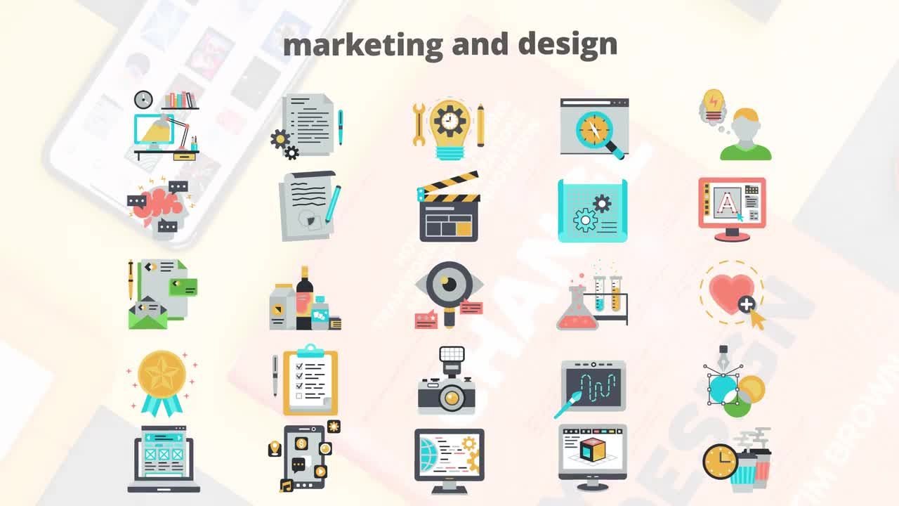 营销设计平面动画图标素材库精选AE模板