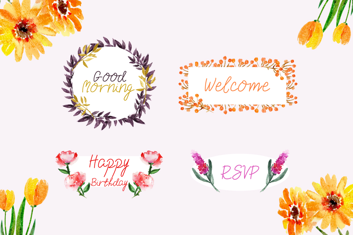 Beauty Pearl Font & Watercolor Floral Bundle插图1