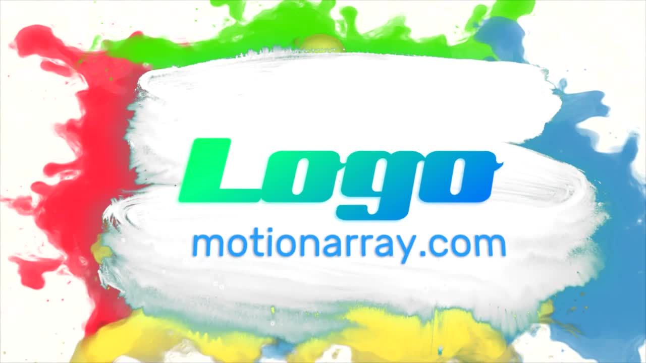 明亮的水墨彩色logo动画素材库精选AE模板