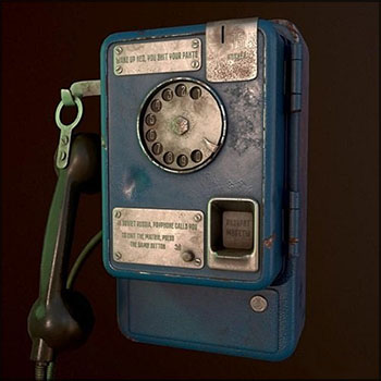 老旧破旧的公用电话素材之家精选3D模型