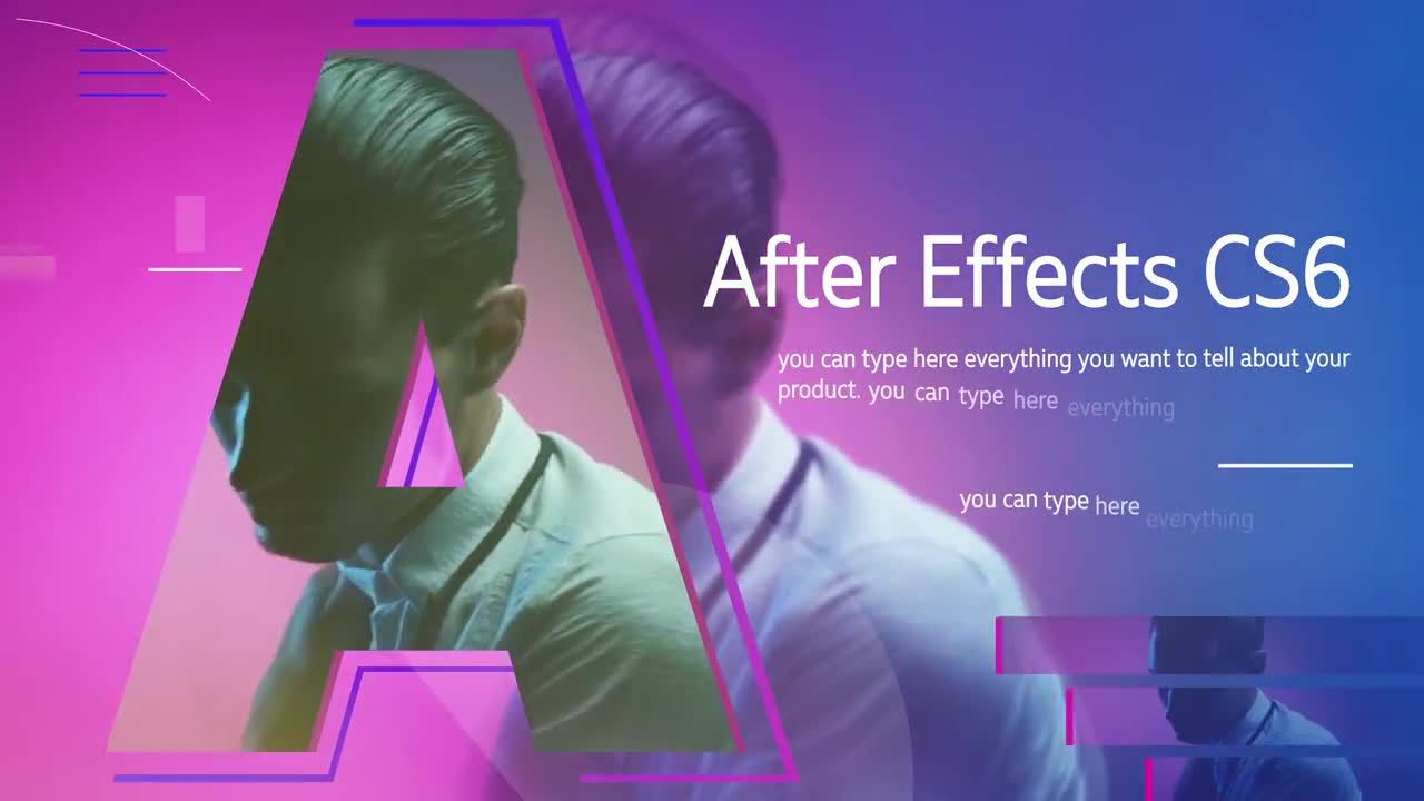 时尚小故障动画开场白素材库精选AE模板