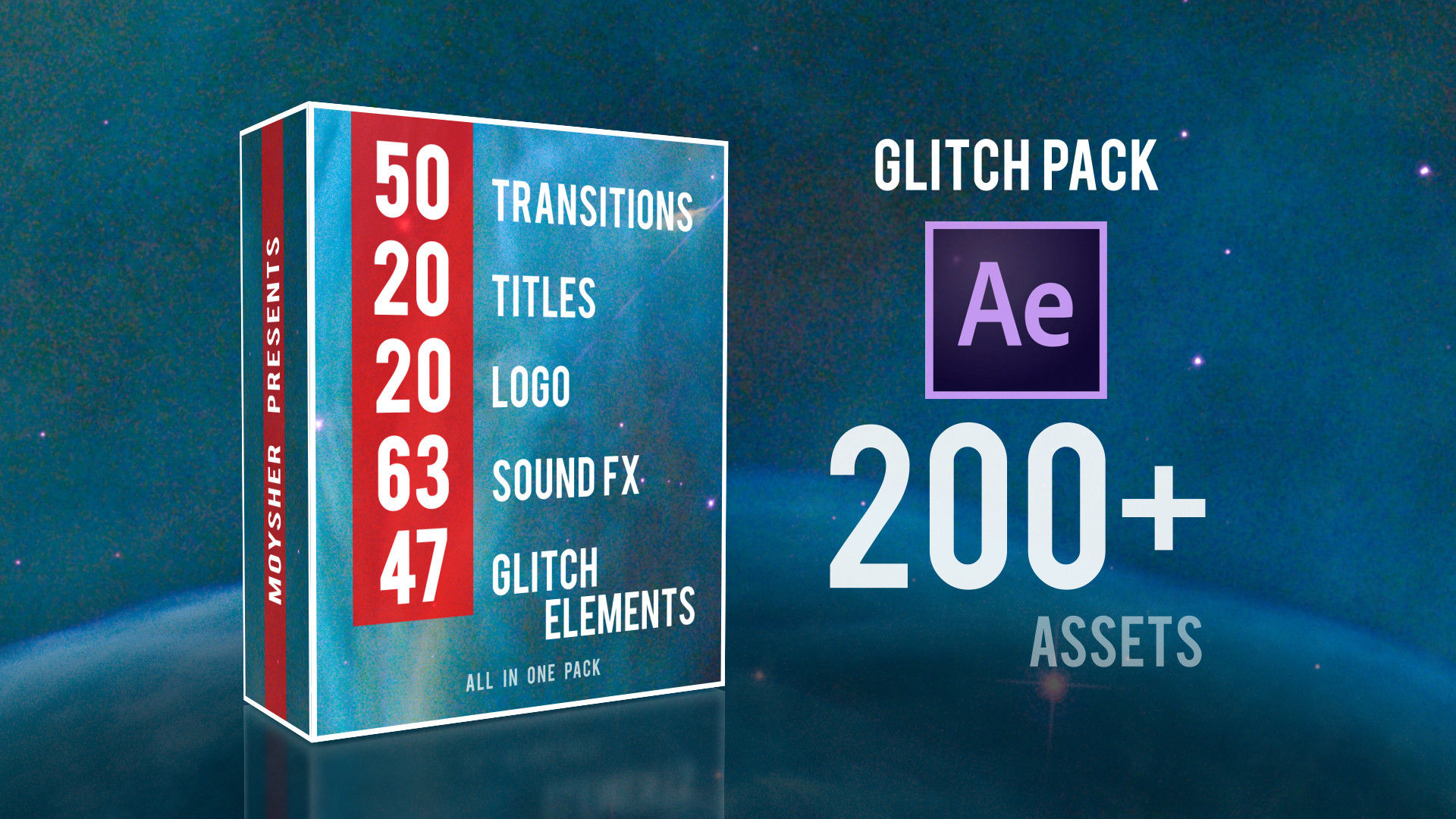 有扭曲效果的体育广告毛刺Logo显示素材库精选AE模板